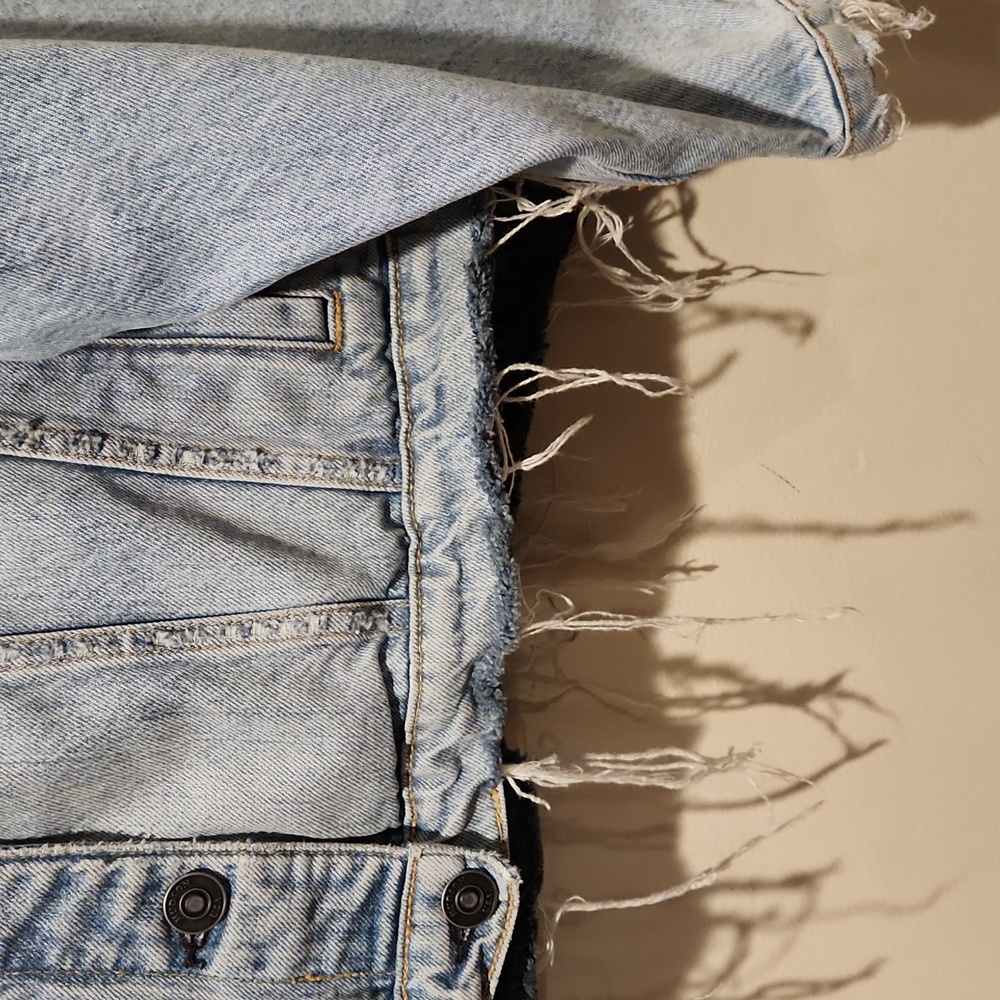 ❤️ HUDSON JEANS TWO-TONE OVERSIZED DISTRESSED DENIM JEAN JACKET, MEDIUM - Picture 7 of 12